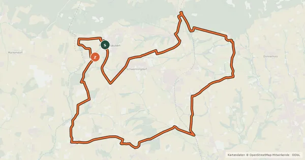 Kartenübersicht der Radroute RadKulTour Rödinghausen