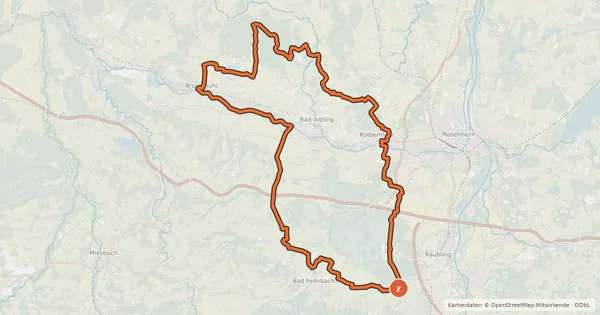 Kartenübersicht der Radroute Radl-Achter - Nordschleife