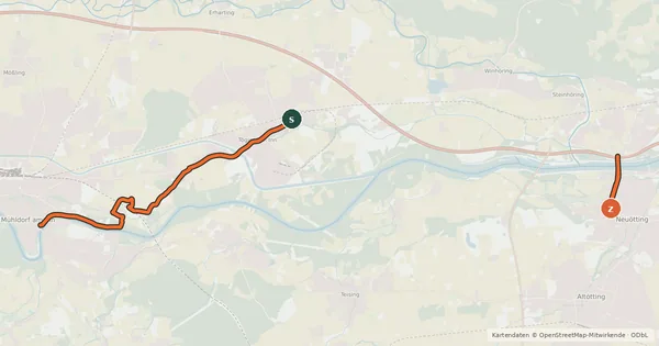 Kartenübersicht der Radroute Radlwallfahrt