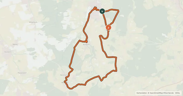 Kartenübersicht der Radroute Radlweg