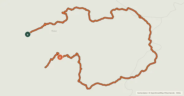 Kartenübersicht der Radroute Radnor Ring