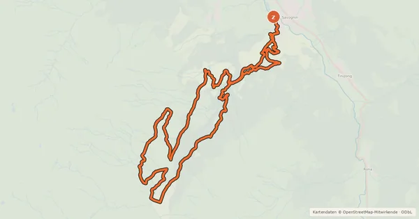 Kartenübersicht der Radroute Radons Bike