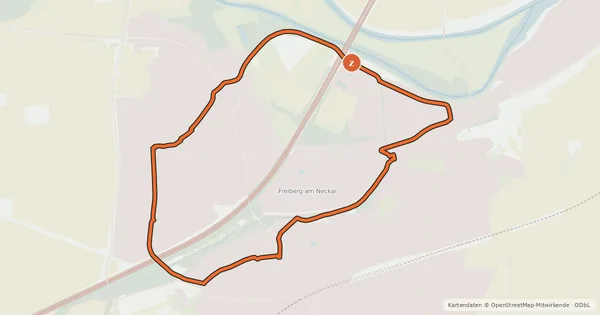 Kartenübersicht der Radroute Radring Freiberg
