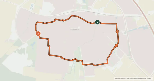 Kartenübersicht der Radroute Radring Rheinbach