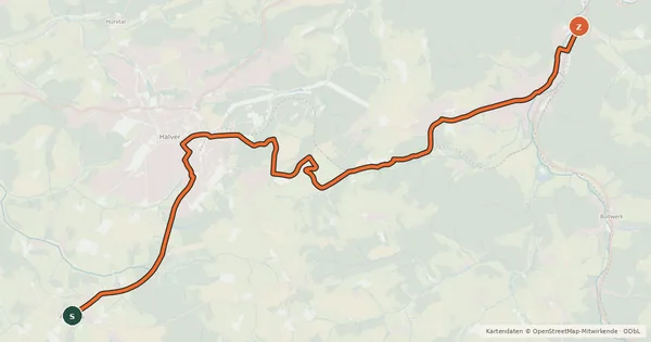 Kartenübersicht der Radroute Radroute 01-02