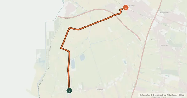 Kartenübersicht der Radroute Radroute 02-03