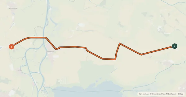 Kartenübersicht der Radroute Radroute 03-71