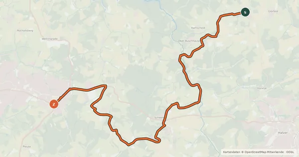 Kartenübersicht der Radroute Radroute 03-93