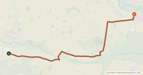 Kartenübersicht der Radroute Radroute 05-07