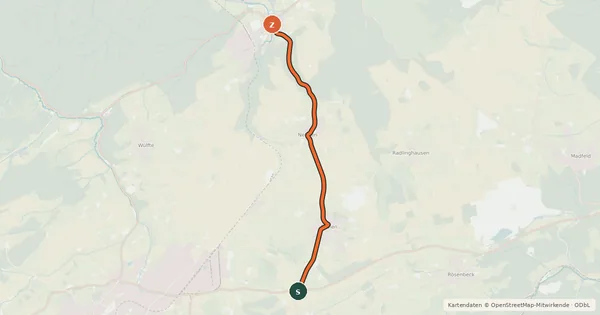 Kartenübersicht der Radroute Radroute 07-08