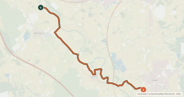 Kartenübersicht der Radroute Radroute 1-2