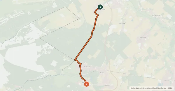 Kartenübersicht der Radroute Radroute 10-76
