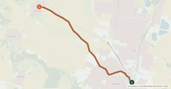 Kartenübersicht der Radroute Radroute 11-22