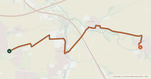 Kartenübersicht der Radroute Radroute 12-14