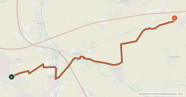 Kartenübersicht der Radroute Radroute 12-15