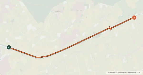 Kartenübersicht der Radroute Radroute 12-17