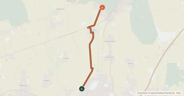 Kartenübersicht der Radroute Radroute 12-19
