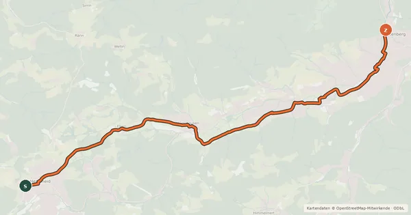 Kartenübersicht der Radroute Radroute 12-43