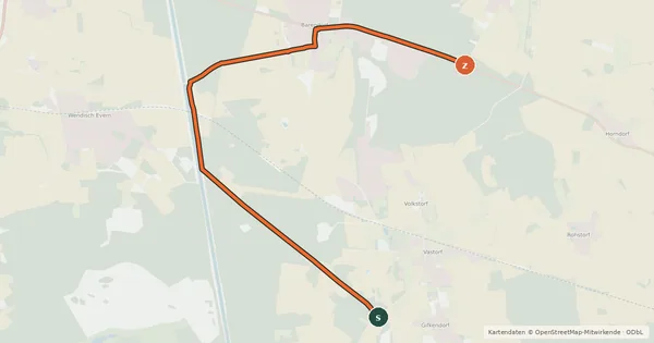 Kartenübersicht der Radroute Radroute 12