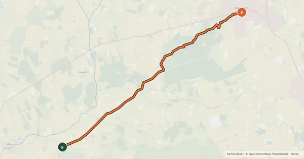 Kartenübersicht der Radroute Radroute 12-64