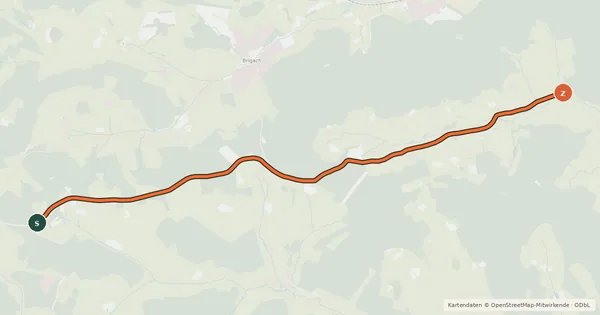 Kartenübersicht der Radroute Radroute 13-14