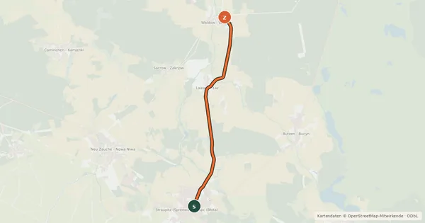 Kartenübersicht der Radroute Radroute 13-16