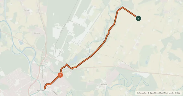 Kartenübersicht der Radroute Radroute 13-18