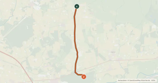 Kartenübersicht der Radroute Radroute 13-22