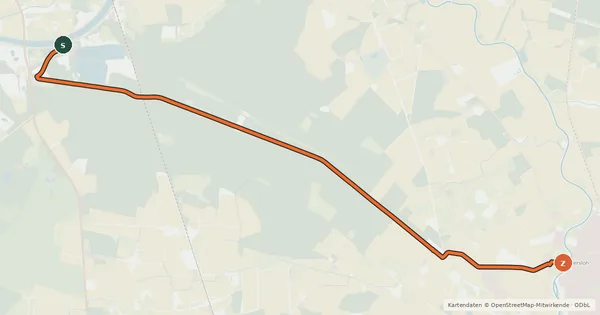 Kartenübersicht der Radroute Radroute 13-47