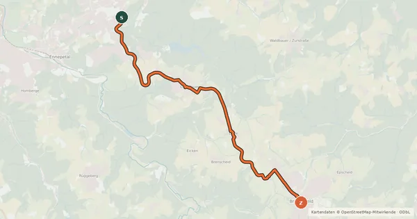 Kartenübersicht der Radroute Radroute 14-15