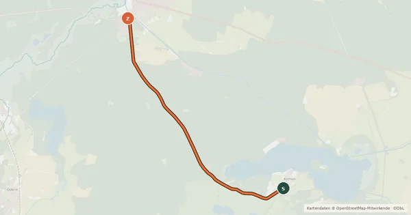 Kartenübersicht der Radroute Radroute 14-18