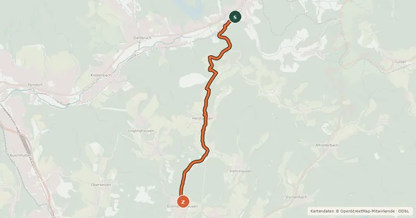 Kartenübersicht der Radroute Radroute 14-54
