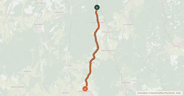 Kartenübersicht der Radroute Radroute 15-54