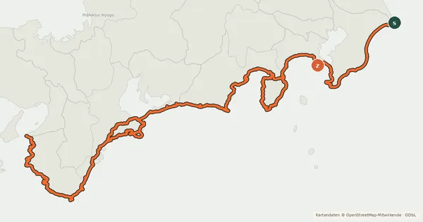 Kartenübersicht der Radroute 太平洋岸自転車道