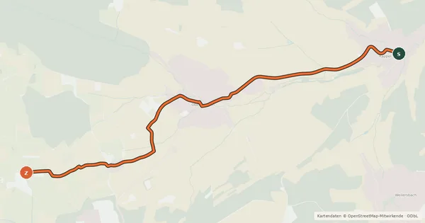 Kartenübersicht der Radroute Radroute 16-17