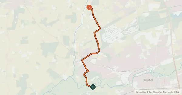 Kartenübersicht der Radroute Radroute 16-17