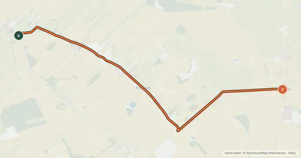 Kartenübersicht der Radroute Radroute 16-22