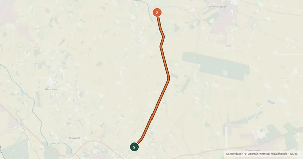 Kartenübersicht der Radroute Radroute 16-37