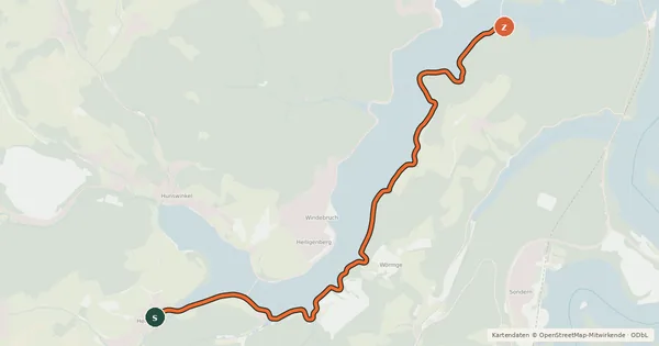 Kartenübersicht der Radroute Radroute 18-20