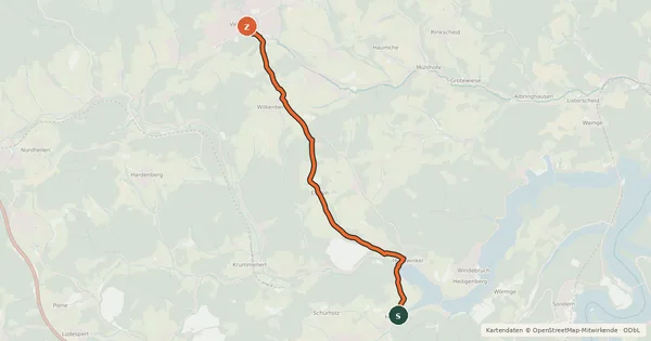 Kartenübersicht der Radroute Radroute 18-39