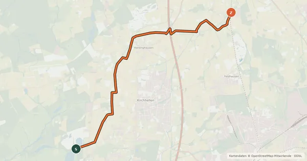 Kartenübersicht der Radroute Radroute 18-66