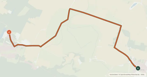 Kartenübersicht der Radroute Radroute 19-20