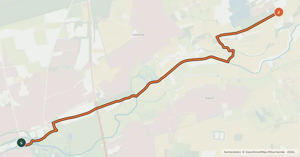 Kartenübersicht der Radroute Radroute 19-22