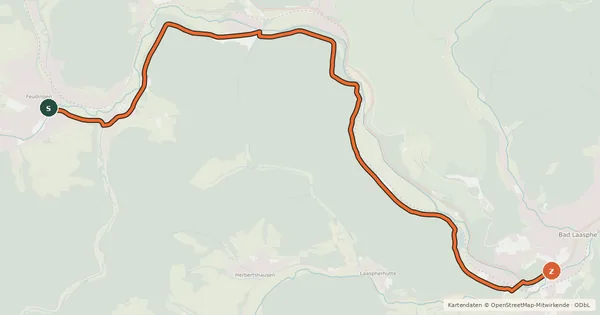 Kartenübersicht der Radroute Radroute 19-22