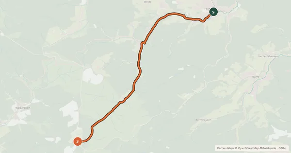 Kartenübersicht der Radroute Radroute 19-25