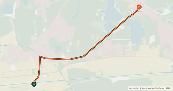 Kartenübersicht der Radroute Radroute 19-26