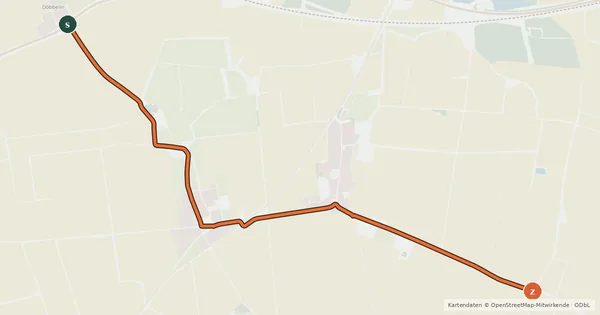Kartenübersicht der Radroute Radroute 19-58