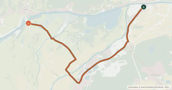 Kartenübersicht der Radroute Radroute 20-22