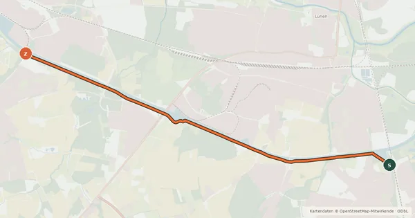 Kartenübersicht der Radroute Radroute 20-26