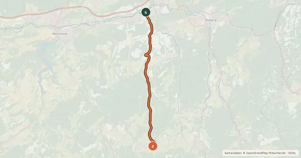 Kartenübersicht der Radroute Radroute 20-53